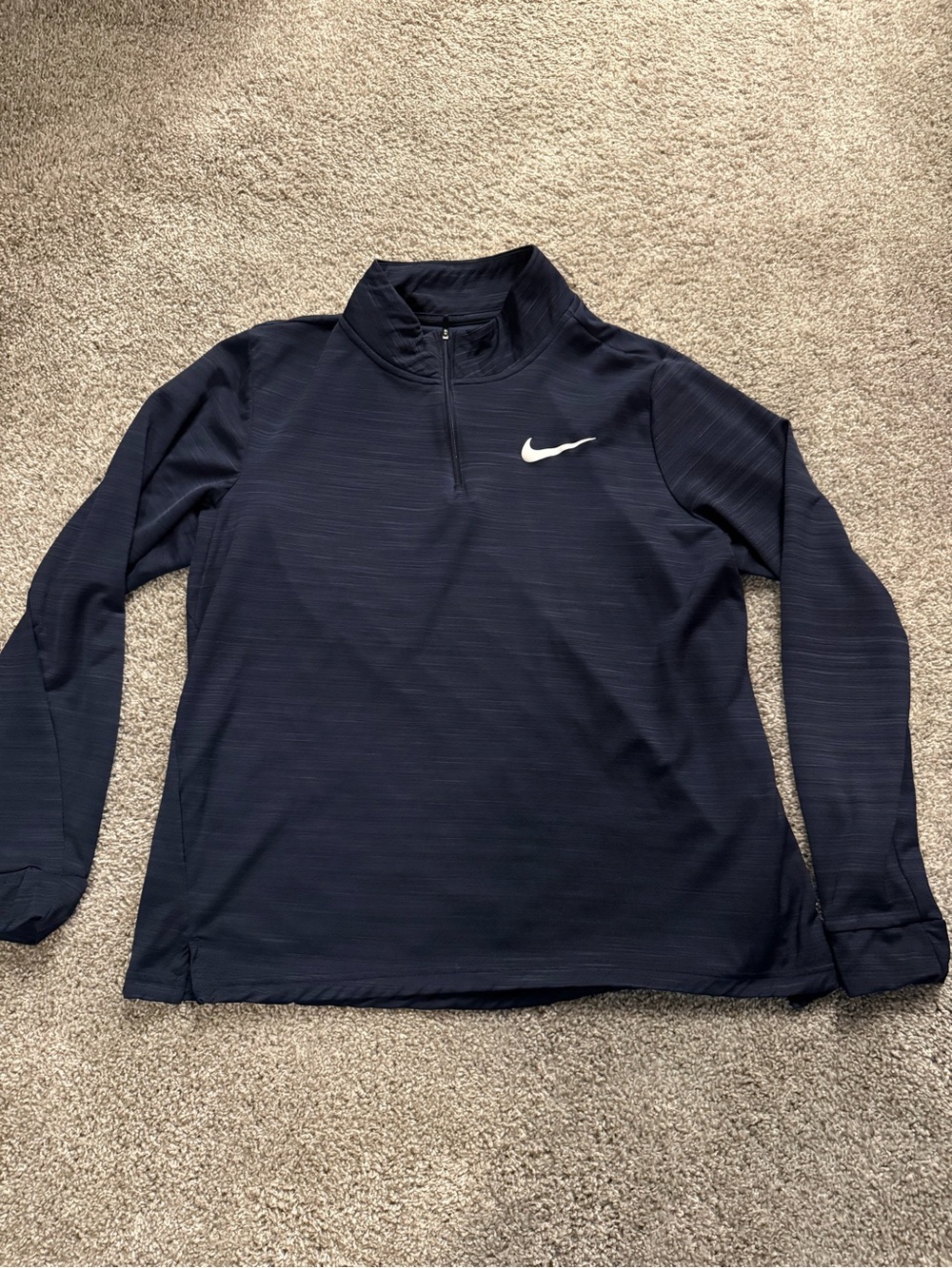 Nike Men’s Navy Quarter-Zip Long Sleeve Shirt